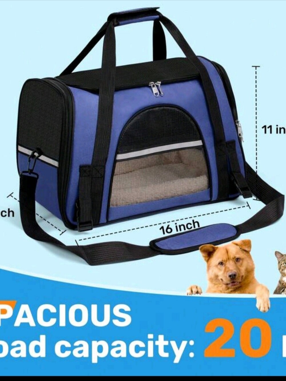 Nwt! Blue Pet Carrier